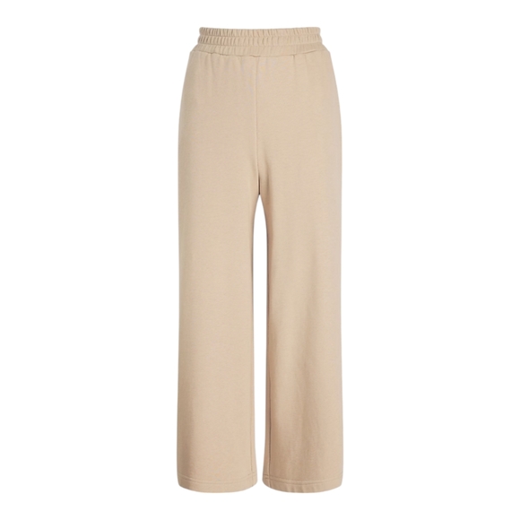 Express High Waisted Wide Leg Knit Cropped Pants Womens XL Beige Side Stripe - Picture 4 of 6